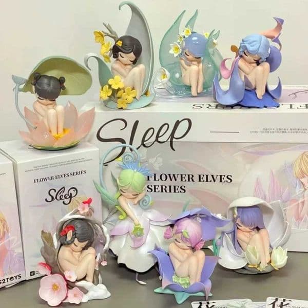 Hot Genuine Fairy Figures Sleep Flower Elves Series Blind Box Girl Heart Mystery Series Toy Desktop Decoration Birthday Gift X241127