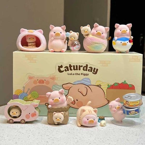 Lulu Pig Saturday Series Blind Box Cute Pig Animated Character Kawaii Pig Action Character Mysterious Box Desktop Decoration Model Toy X241127