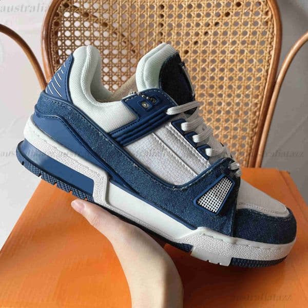 Top Calfskin Overlays board Designer Shoes leather Trainplatform Cowboy blue blk white blk green orange sneakers Bread shoes Men women Flat shoes 36-45 J260324