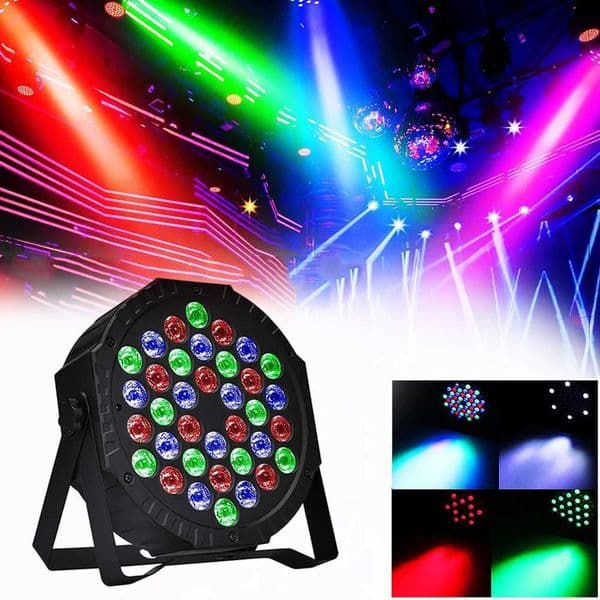 36 LED Stage Flat Par Lighting Effect DJ Disco Party Christmas Bar Club Wedding Show Lights Voice-activated Colorful Light Z241129