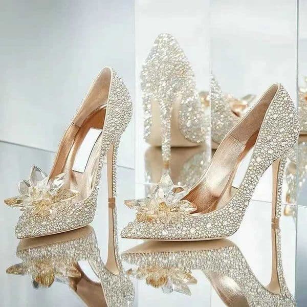 Dress Shoes 2024 Crystal Shoes Pointed Toe High Heels Wedding Shoes Dress Low Price Pregnant Women Red Bride Wedding Pump Double Material T241128