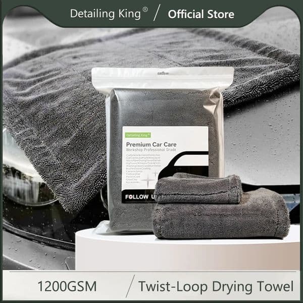 DetailingKing 1200GSM Microfiber Twist Drying Towel Professional Super Soft Car Cleaning Drying Cloth Towels For Auto Detailing 240422