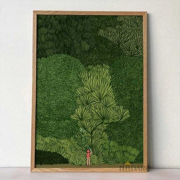 Scandinavian Simple Wall Art Green Forest Jungle Exploration HD Canvas Poster Print Home Bedroom Living Room Decoration W241128