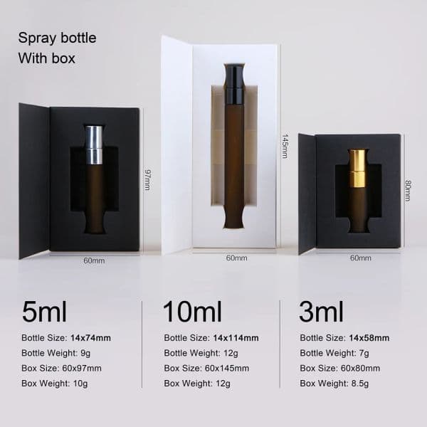 Perfume Bottle Frosted Spray Package Box Portable Perfume Bottles Sample Glass Bottle 3ml 5ml 10ml