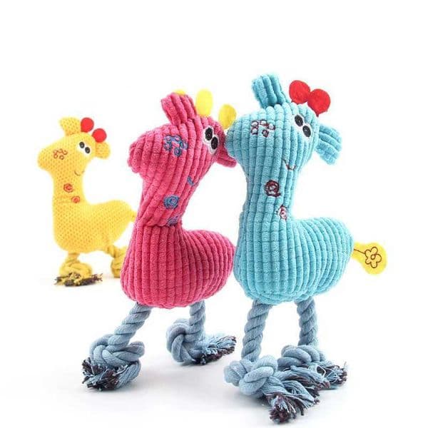 Cute Plush Giraffe Rope Pets Small Dogs Squeaky Interative Toys Deer Dolls Puppy Playing Chew Bite Toy Dog Training AccessoriesXJ241128