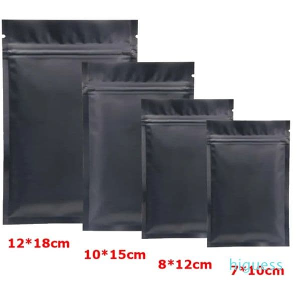 wholesale Black Plastic mylar bags Aluminum Foil Zipper Bag for Long Term food storage and collectibles protection two side colored