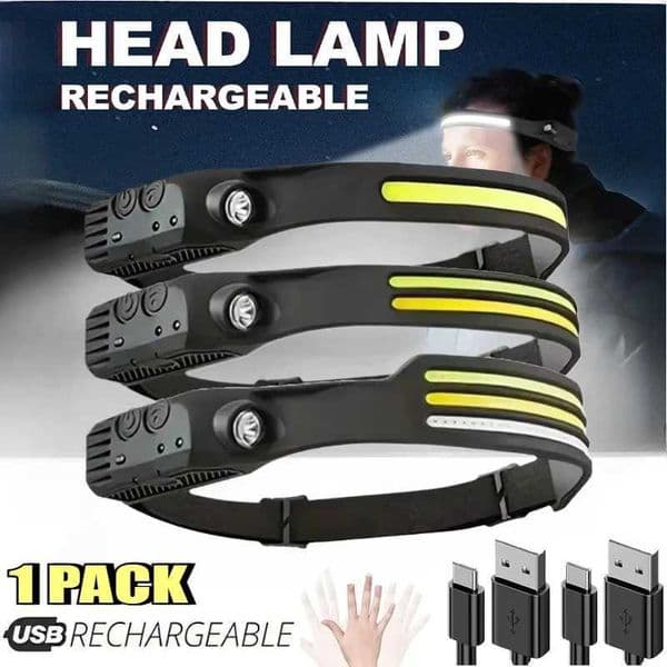 Induction COB+LED Head Flashlight with Built in Battery USB Rechargeable Headlamp Portable Camping Fishing Outdoors Work Lights Z241129