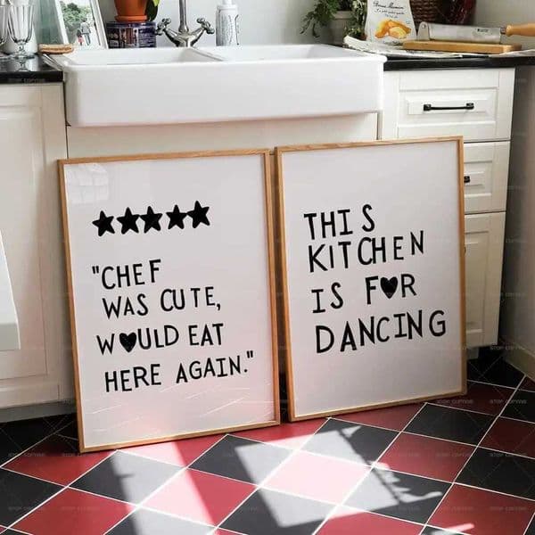 Minimalist Heart Black Chef Motivational Quotes Cute Cooking Art Wall Art Canvas Painting Poster Kitchen Room Home Decoration W241128