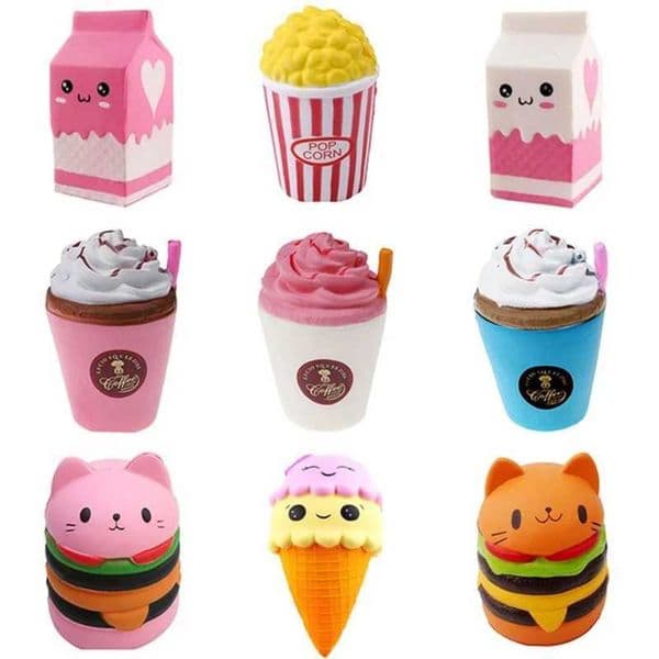 Jumbo Cute Popcorn Cake Hamburger Squishy Milk Slow Rising Squeeze Toy Scented Stress Relief for Kid Fun Gift ToyXJ241129
