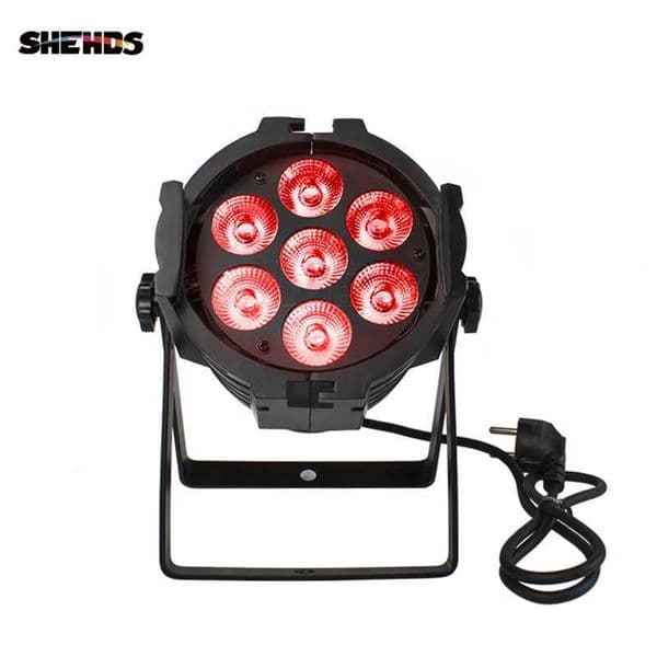 SHEHDS LED Par 7x18W Light Aluminum Cast RGBWA+UV Dmx Stage Light Fixture Profession For Home Entertainment Lamp Z241129
