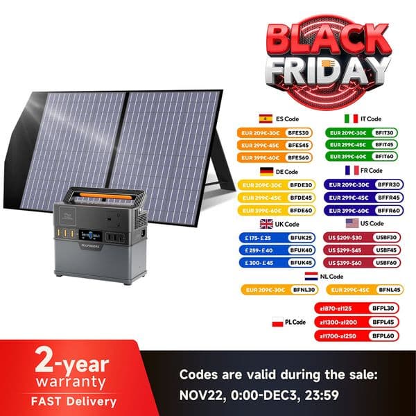 ALLPOWERS Portable Power Station S300 288Wh Solar Generator With 18V 100W Portable Solar Panel for Outdoor Camping RV Home