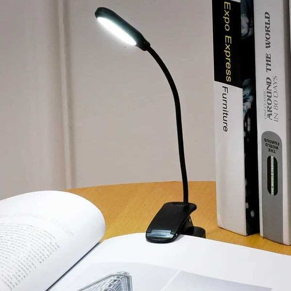 LED Eye Protection Book Night Light Adjustable Mini Clip-On Study Desk Lamp Battery Charge Flexible For Travel Bedroom Reading Z241130