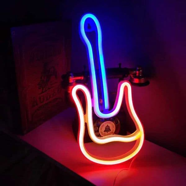 Guitar LED Neon Light Festival Decoration Luminous Neon Lamp Bedroom Living Room KTV Bar Party Home Decor Lamp Z241130
