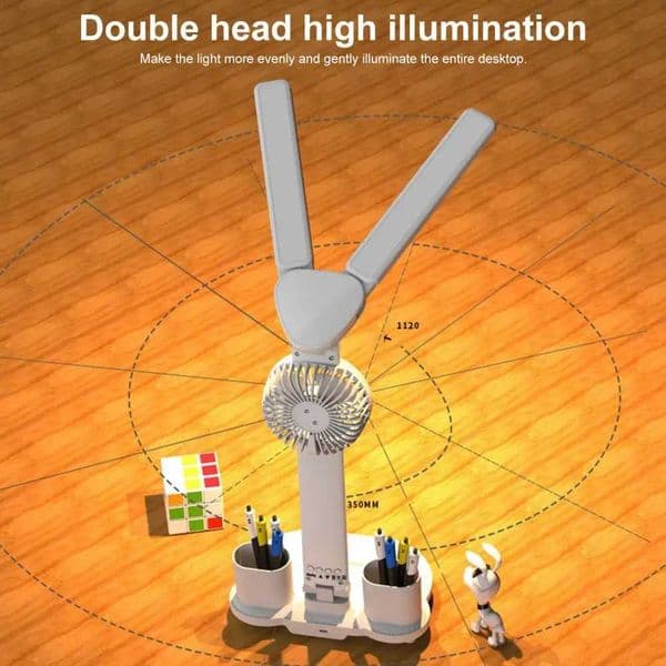 Versatile Solution Dimming Lamp Multi-functional Led Desk Lamp with Cooling Fan Pen Holder Design Touch Control for Office Use Z241130