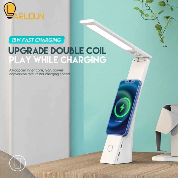 ARUDUN Table Lamp With 15W QI Phone Wireless Fast Charging LED Desk Lamp Eye Protection Reading Light Touch Control Book Light Z241130