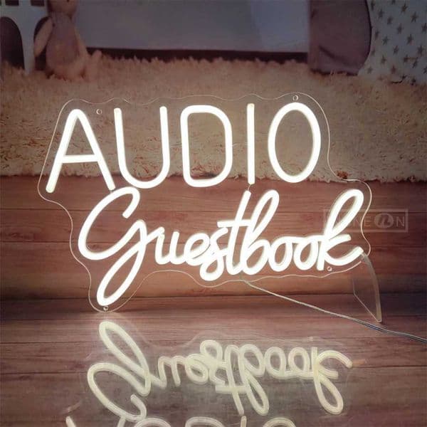 Audio Guestbook LED Neon Sign Wedding Leave A Message Neon LED Signs Wall Bedroom Decoration Table Desk Light Neon Sign USB 5V Z241130