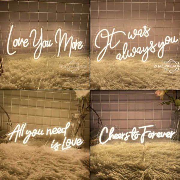 Wedding Neon Sign Led Lights Love You More Neon Lights Led Sign Wedding Decoration Party Room Bedroom Decor Wall Hanging Neon Z241130