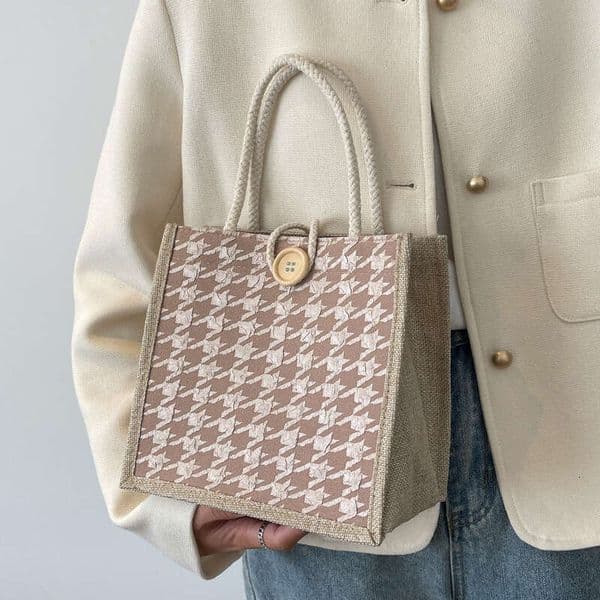 Internet Celebrity Ins En Tote New Fashionable Outdoor Canvas Bento Bag, Office Worker Rice Bag B2