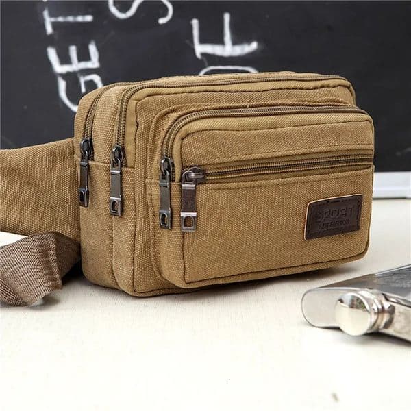 Canvas Waist Bag Outdoor Sports Multifunctional Male Pack High Quality Durable Highcapacity Bags Portable Phone Purse 241115Z