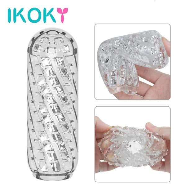 IKOKY Aircraft Cup Sex Toys for Men Adult Endurance Exercise Male Masturbation Device Soft Pussy Transparent Vagina Shop 240423