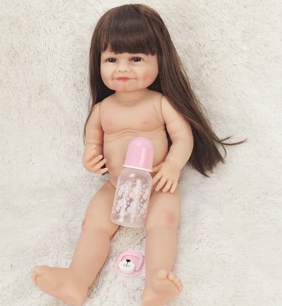 55cm Kids Reborn Doll Soft Vinyl Silicone Lifelike Super Cute born Baby Toy for Girls Birthday Gift 240129