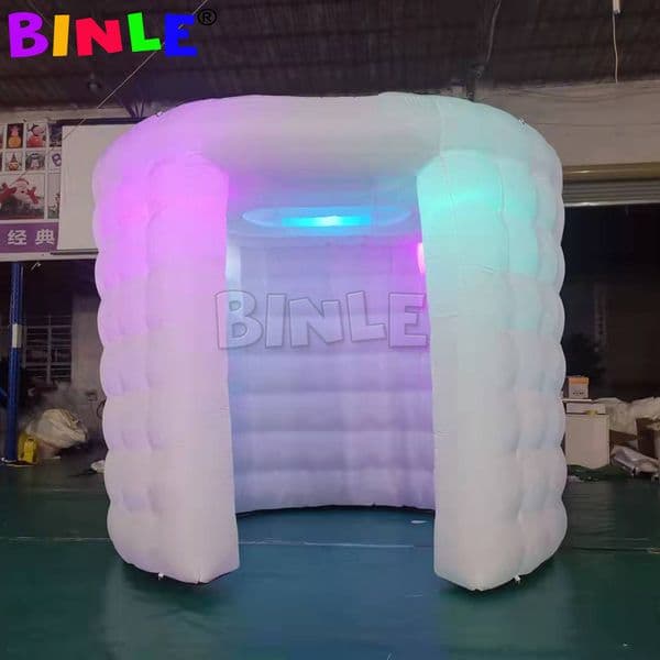 wholesale Oval Shape 360 Inflatable Photo Booth Enclosure Backdrop RGB LED Lights Portable Tent for Party Wedding Event 3x2.5mH (10x8.2ft)