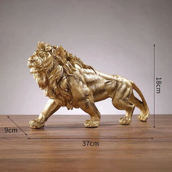 Golden Lion King Resin Ornament Home Office Desktop Animal Statue Decoration Accessories Living Room Home Decoration Ornament 240130