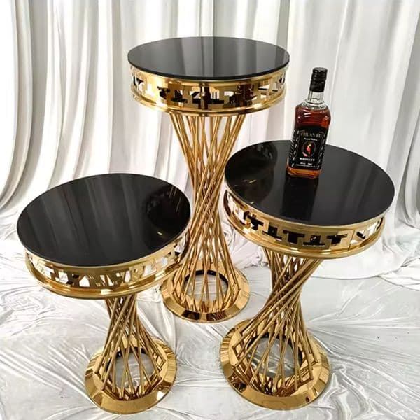 3pcs/set)mirror top gold wedding plinths wedding supplies cake stand acrylic plinths display stand plinth stand Wedding Decoration Flowers Vase Wedding