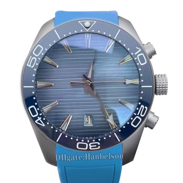 2024 Mens watch Ceramic bezel 2813 automatic movement Blue face Sport Rubber strap Wristwatch Glass back 42mm