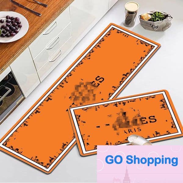 Wholesale Rectangular Fashion Brand Ins Internet Celebrity Kitchen Floor Mats Carpet Mats Absorbent Oil-Absorbing Non-Slip Mat Long Mat Set