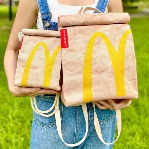 Cute French Funny Bags New Cartoon Fries Storage Packaging Bags Student Woman Schoolbag Canvas Backpack Large Capacity Messenger Bag HandBag