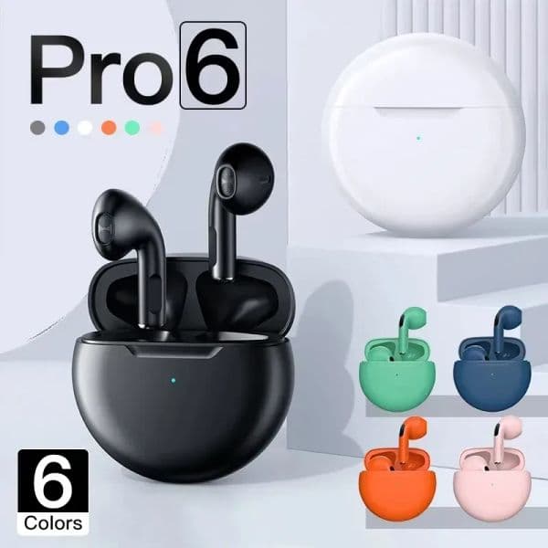 Pro 6 TWS Bluetooth Headphones Portable Universal In Ear Earphones With Microphone Outdoor Sports Earbuds Pro6 Headset