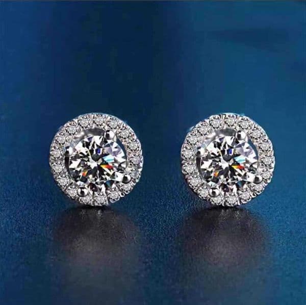 Ins Top Sell Stud Earrings Moissanite Diamond Simple Fashion Jewelry Round Cut Gemstones Party High Quality Eternity Classical Women Circle Earring Gift1