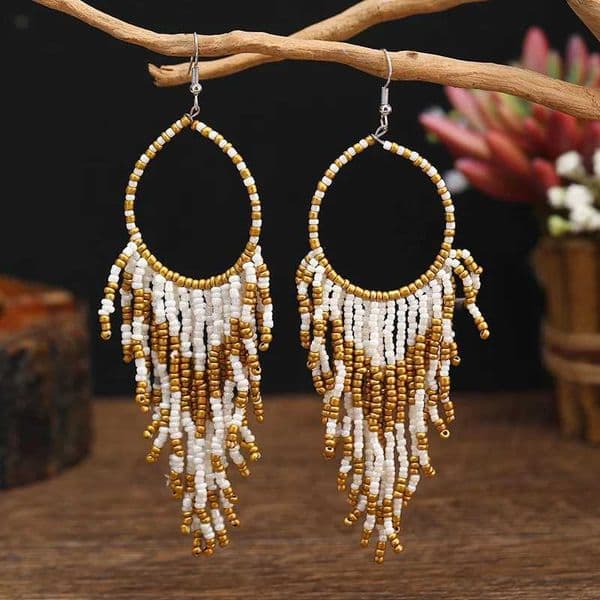 Earrings Beads Dangle Earrings Long Tassel Pendant Drop Earring For Women Party Beach Ethnic Jewelry Accessories 230831