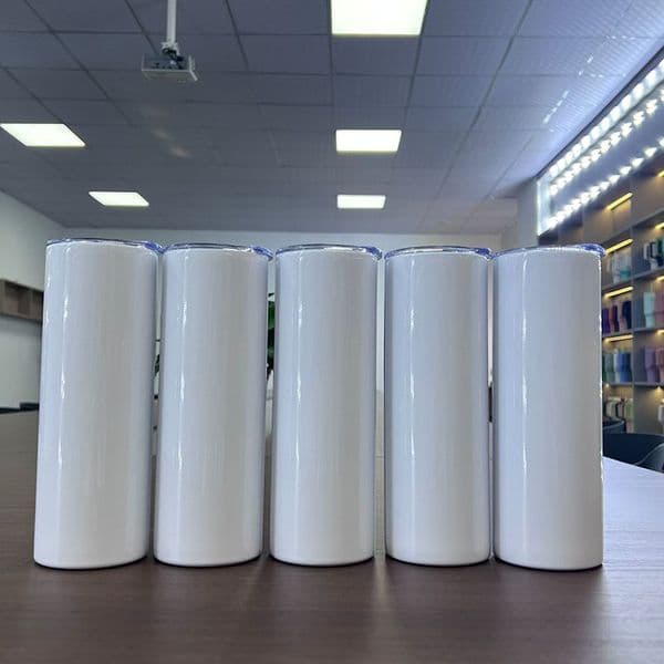 tumble rWhite blank sublimation 20 oz 25pcs/carton straight stainless steel insulated with straw Mug