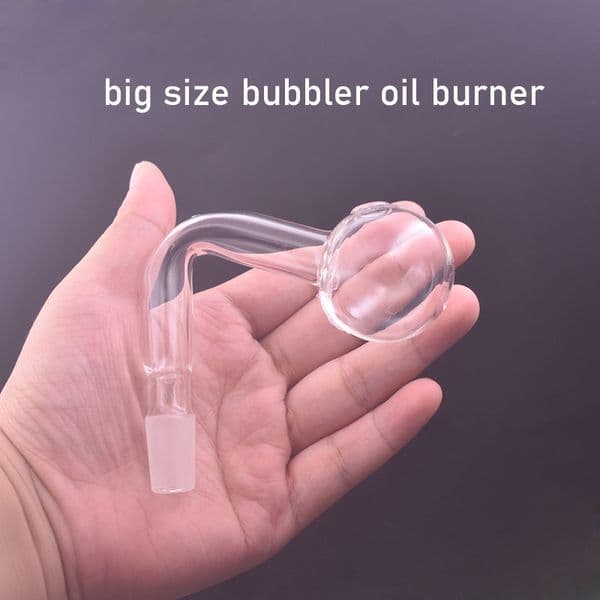 3pcs Big Size Head Bowl Smoking Oil Burner Slide Bowls Glass Oil Burners Pipes Bubbler 10mm 14mm 18mm 90 Degree Hand Downstem Bangers Oil Nail for Hookahs Bongs
