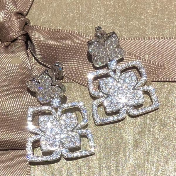 designer dangle earrings for woman diamond Sterling Silver Gold plated 18K highest brand brand brand designer fashion luxury with box 042