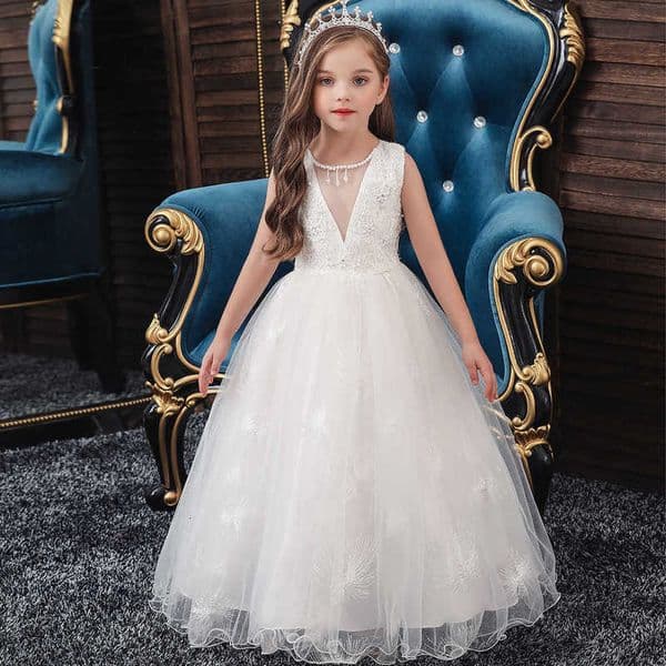 Girl's Dresses Long girls' dress princess dress children's show evening dress middle school children's evening dress