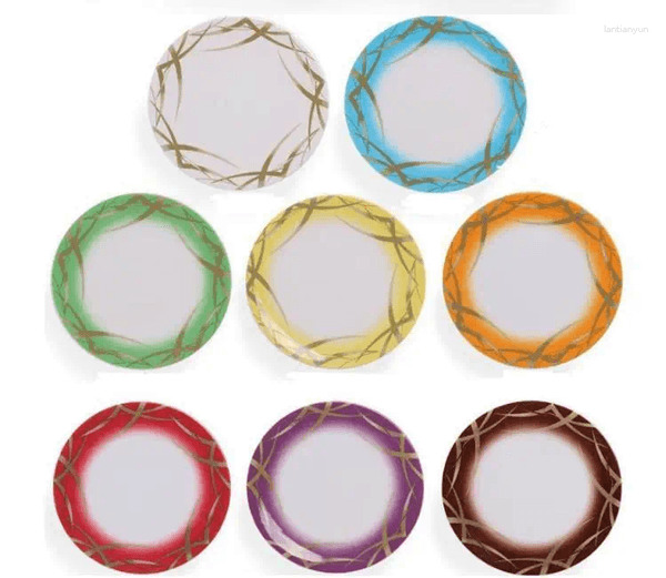 Plates Sushi Melamine Dish Rotary Plate Round Colorful Conveyor Belt Serving SN674