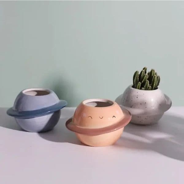 2025 Star Planet Ceramic Color Painted Planters Desk Succulent Containers Gardening Window Decoration Flower Pots B2
