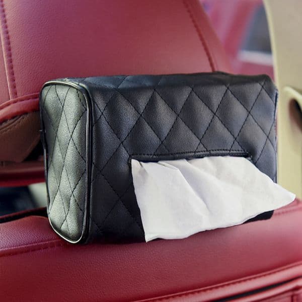 Car Leather Tissue Storage Box Car Back Seat Napkin Holder Headrest Paper Cover Case Tissue Organizer Auto Interior Accessories
