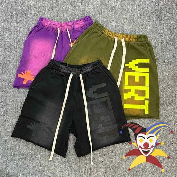 Men's Shorts Tie-dyed VERTABRAE Sweat Shorts Men Women Washed Drawstring Breeches T240613