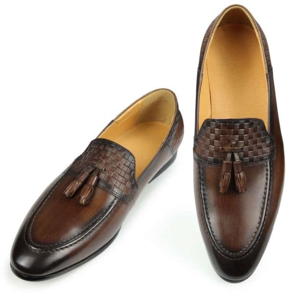 Genuine Men's Business Formal Pointed Toe Slip-Ons Loafers British Style Casual Breathable Men Leather Shoes