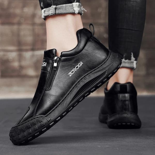 Men Leather Sport Shoes Leather Running Shoes Outdoor Waterproof Sneakers Men Lightweight Athletic Sneakers for Men 250225BJ
