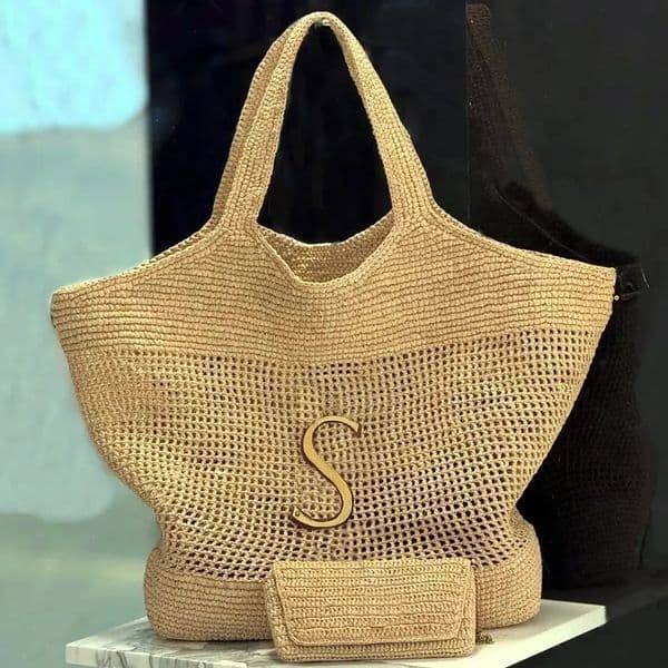 Icare Straw Bag Tote Bag Designer Bag Women Luxury Handbag Hand-Embroidered Beach Bag Large Capacity Totes Shopping Bag Shoulder Bags Purse