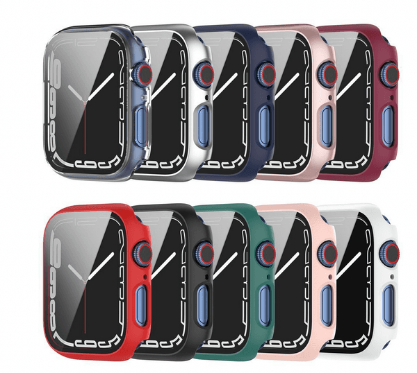 Case With Tempered Glass Screen Protector For Apple iWatch Ultra 2 9/8/7/6/5/4/SE 49/45/44/42/41/40mm