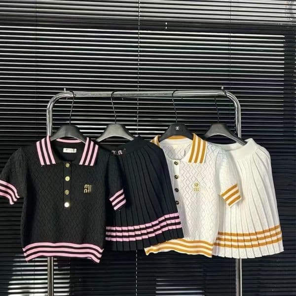Luxury Brand Womens Skirt Set Designer dress set Polo Shirt Athletic Casual Solid Colour Simple Embroidery Cotton