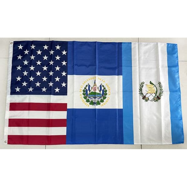 USA El Salvador Guatemala Friendship Joined Flag 3*5ft (90cm*150cm) Polyester Banner Decoration flying home & garden flag