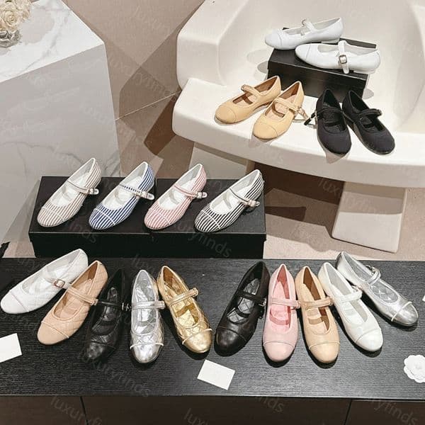 woman loafer Ballet Flats shoes designer shoe 100% real leather Mary Jane Ankle Strap Flat Ballerina Shoes luxury shoe size 35-42 with box Cap Toe Classic Daily Outfit