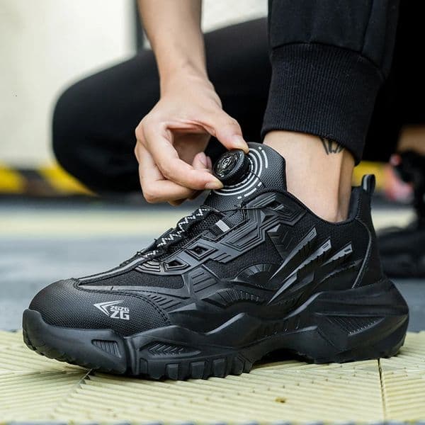 Rotary Buckle Work Boots For Men Safety Steel Toe Shoes Breathable Indestructible Shoes Puncture-Proof Work Shoes Unisex 240617